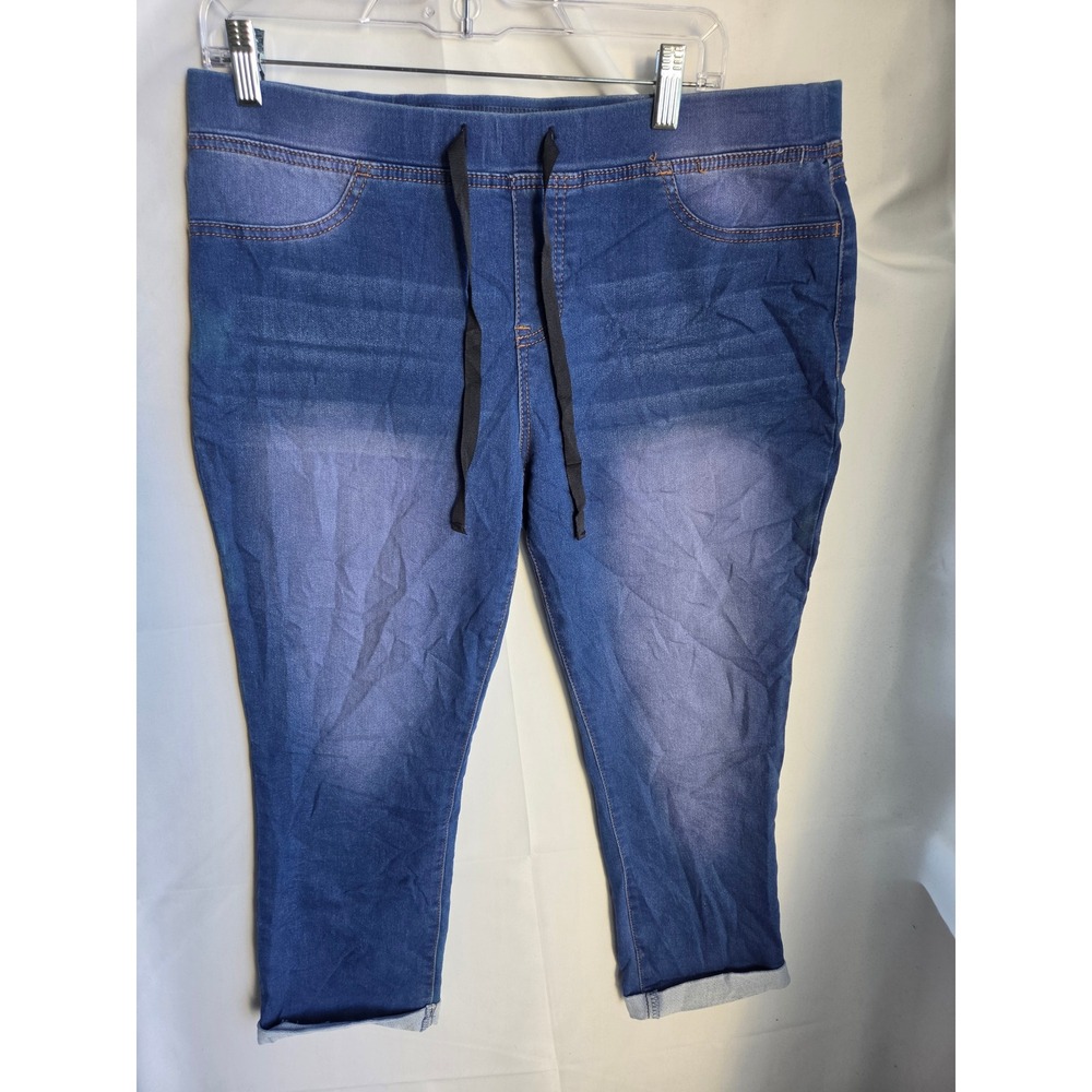No Boundaries Mid Rise Jeans Womens Blue Medium Stretch Mid Tapered